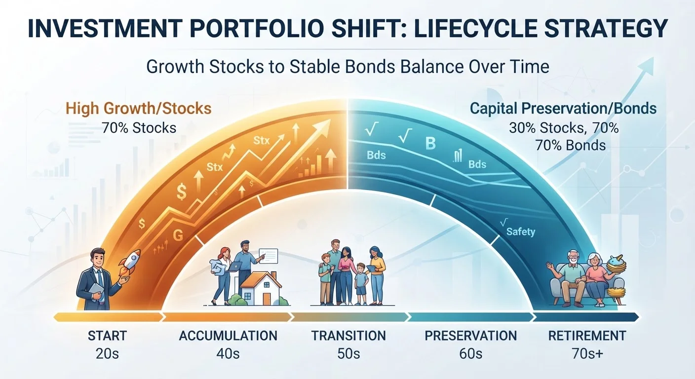 Asset Allocation Across Life Stages: How the Balance Between Stocks and Bonds Typically Shifts