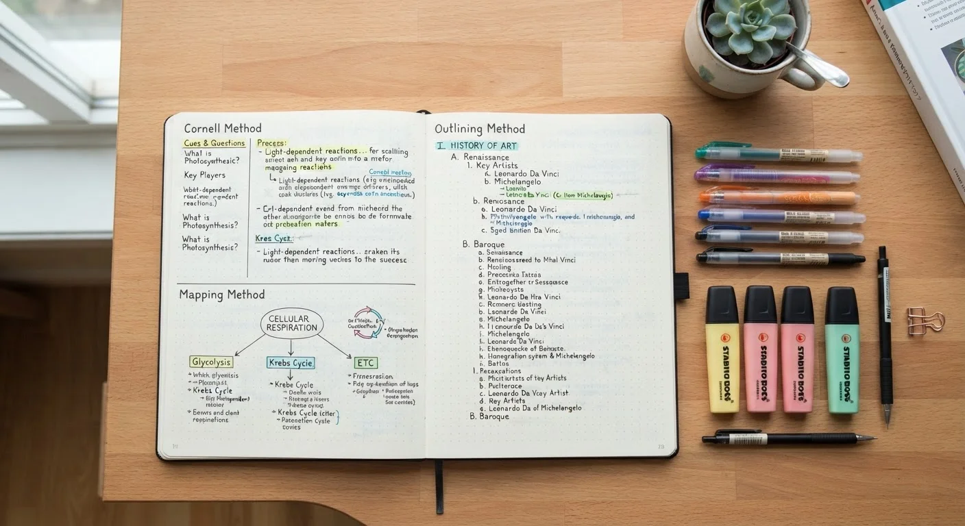 Cornell Notes, Mind Maps, and Outline Notes: Choosing the Right Format